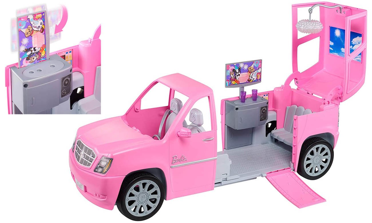 Barbie Otwierany pojazd + 4 lalki GFF58