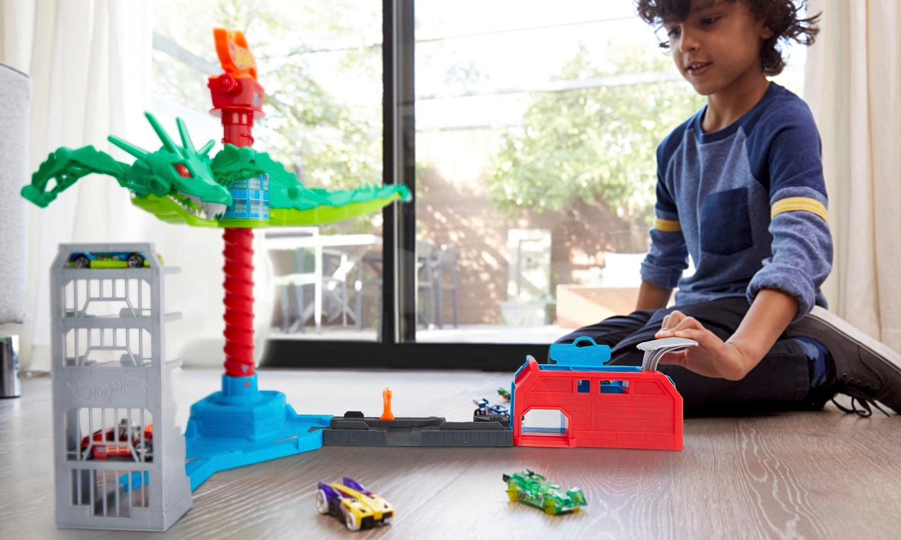 zestaw hot wheels city smok