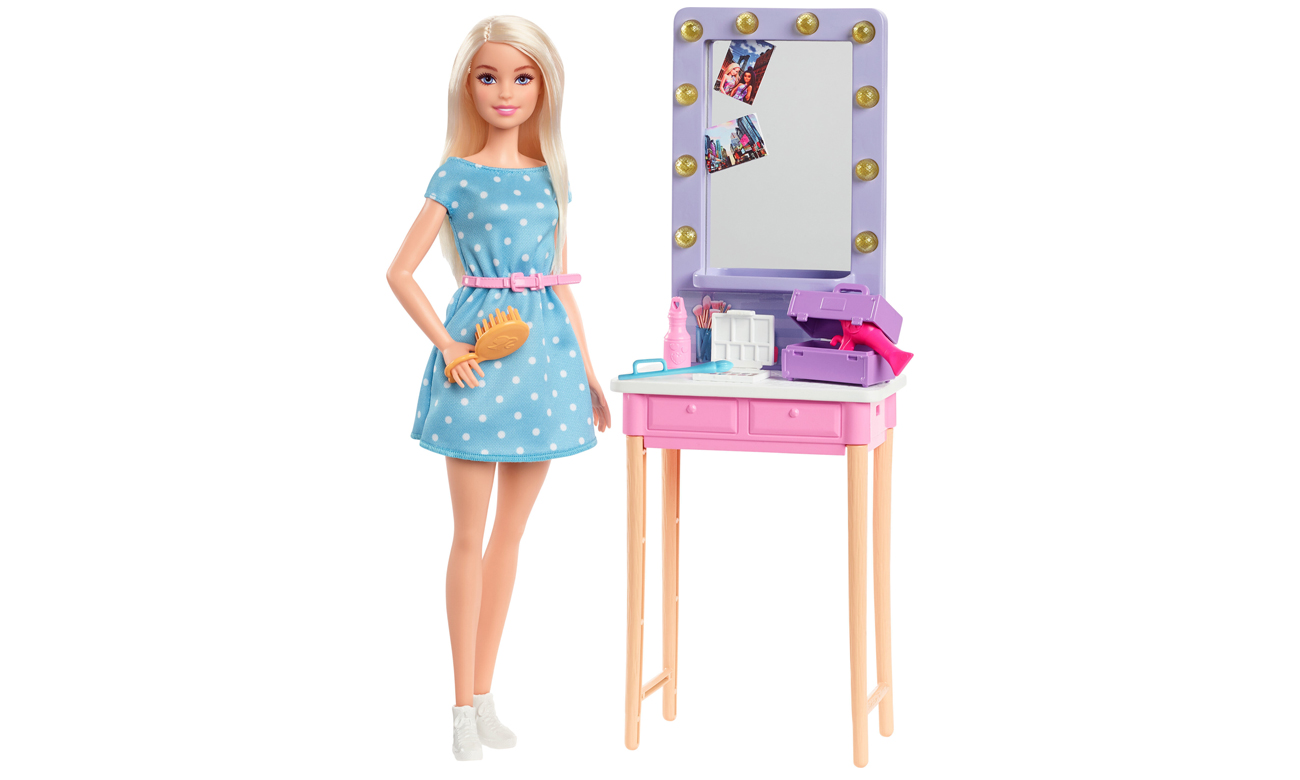 Mattel Barbie Big City Big Dreams Lalka Malibu + toaletka