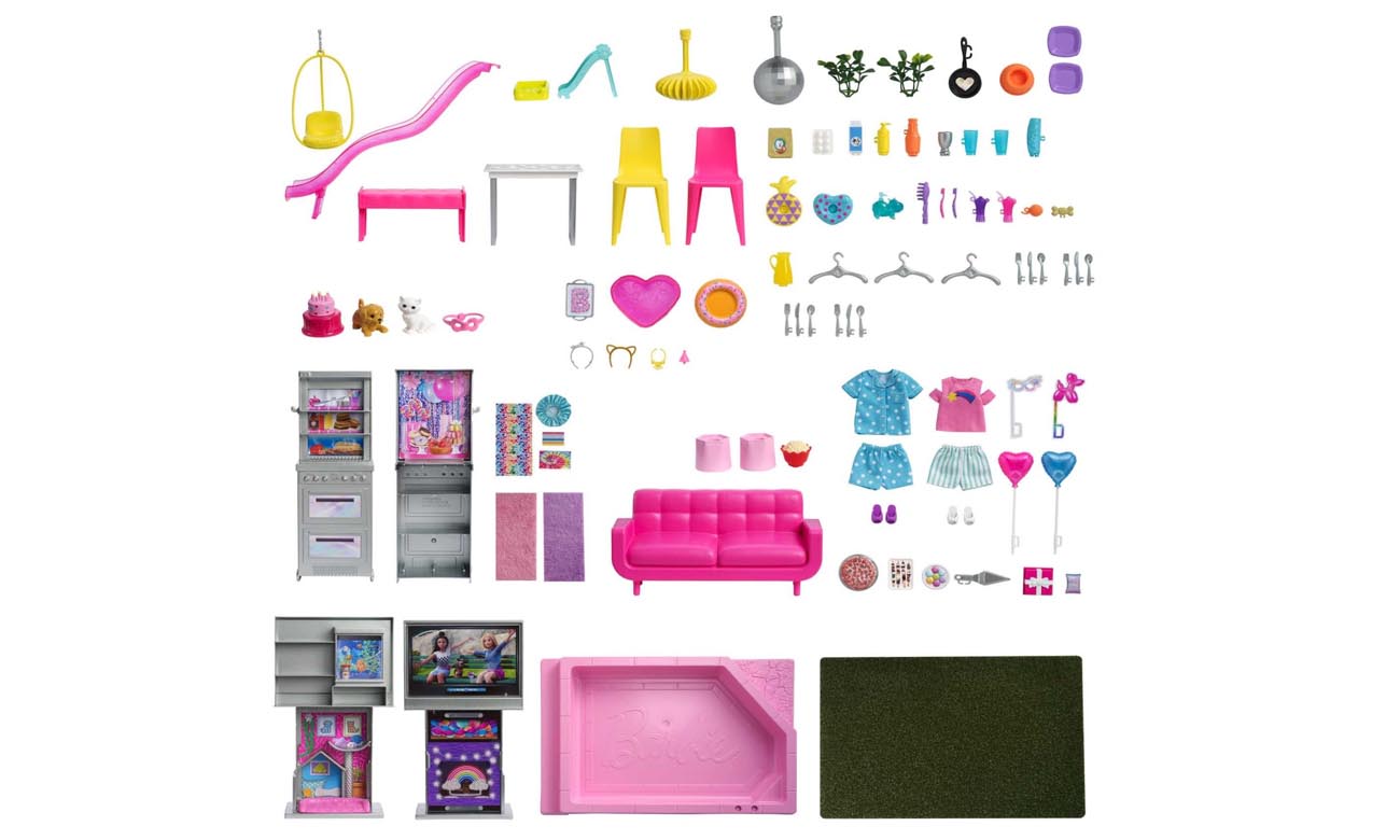 Barbie DreamHouse Deluxe ponad 100 akcesoriów w zestawie