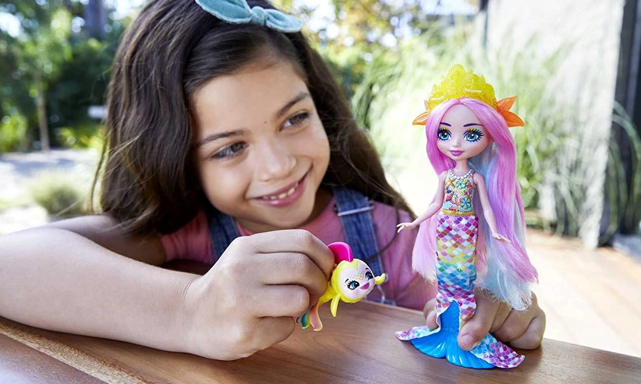 Mattel Enchantimals Rainey Rainbow Lalka Ryba i figurka Flo