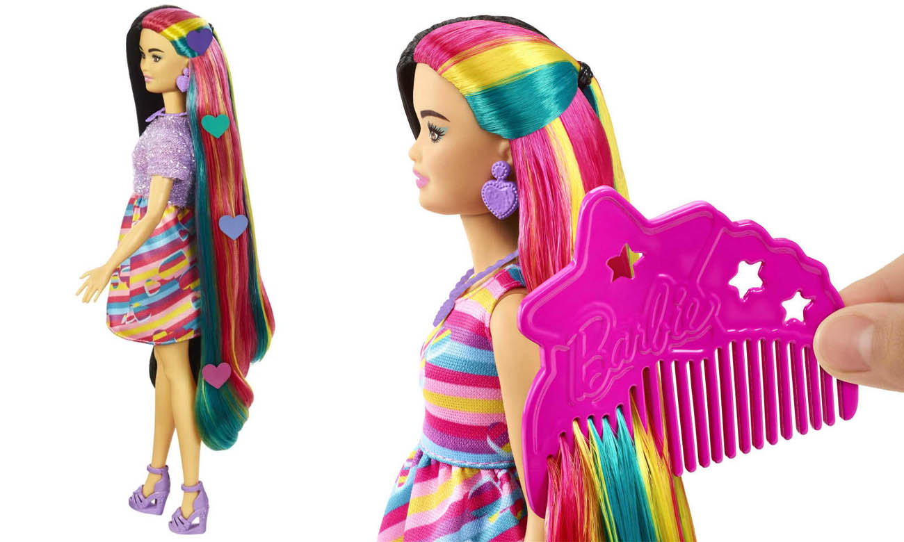 Lalka Barbie z długimi włosami do stylizacji
