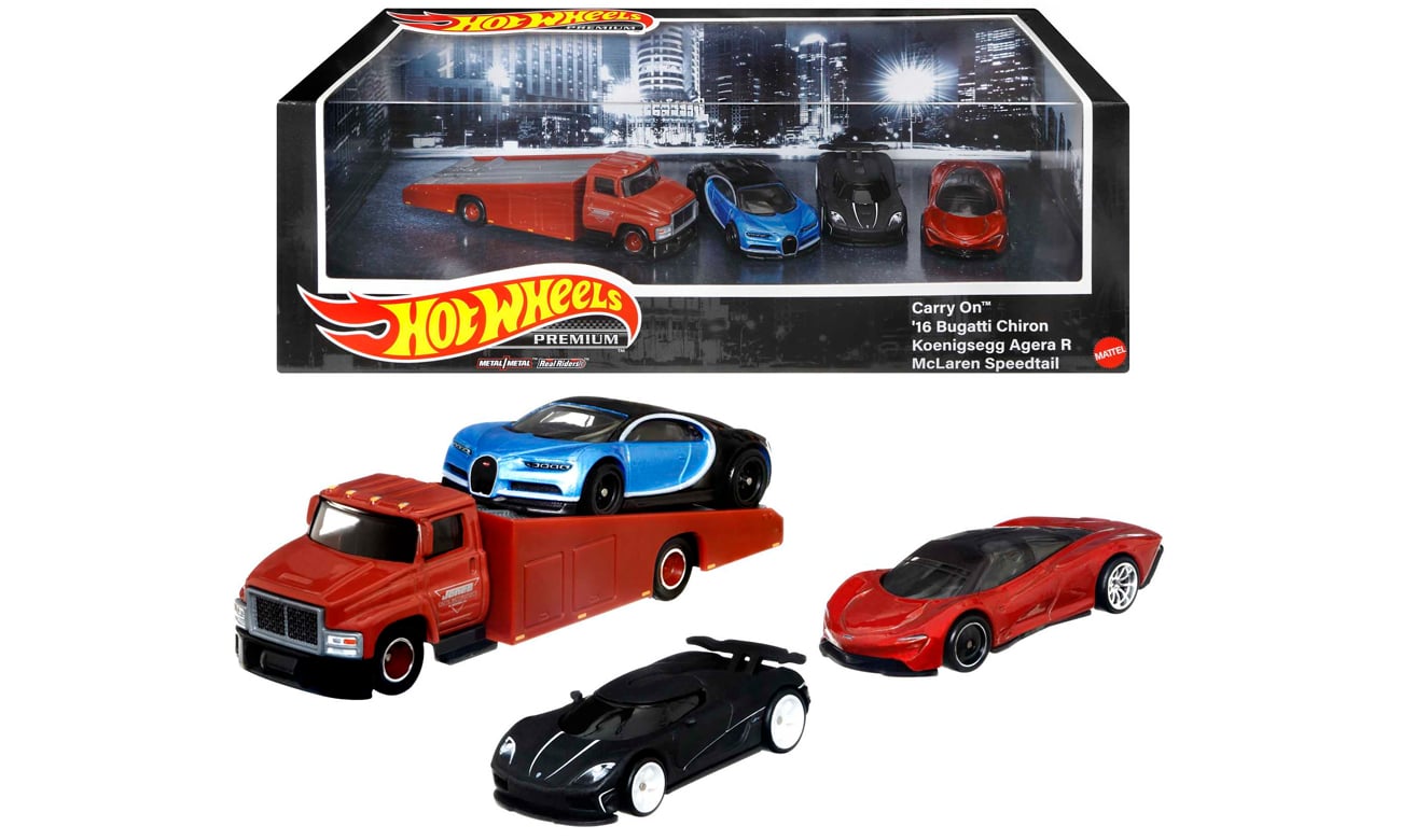 Mattel Hot Wheels Premium Diorama Bugatti Mclaren Koenigsegg Carry On