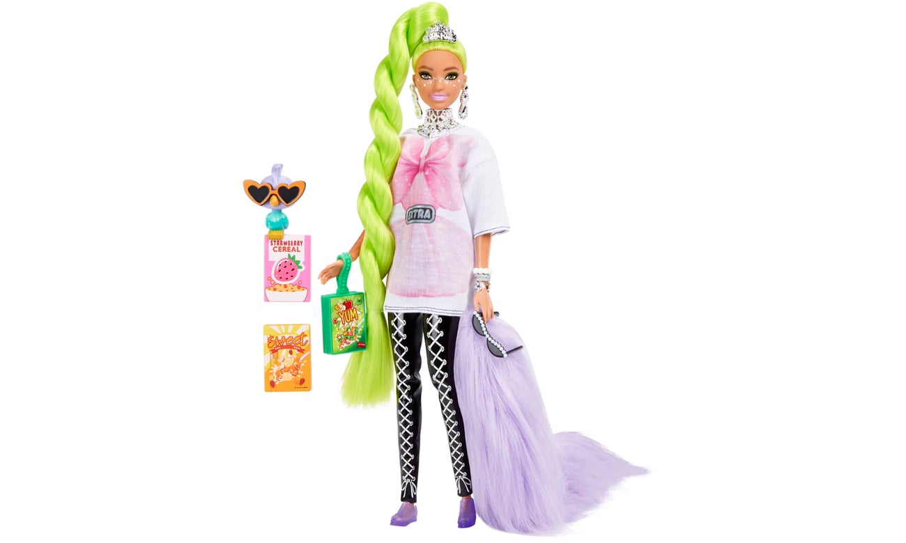 Mattel Barbie Extra Lalka neonowe zielone włosy