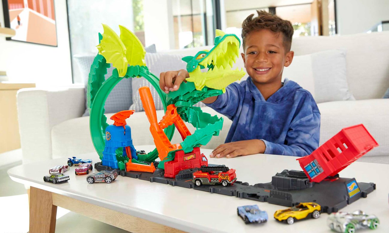 zestaw hot wheels city smok