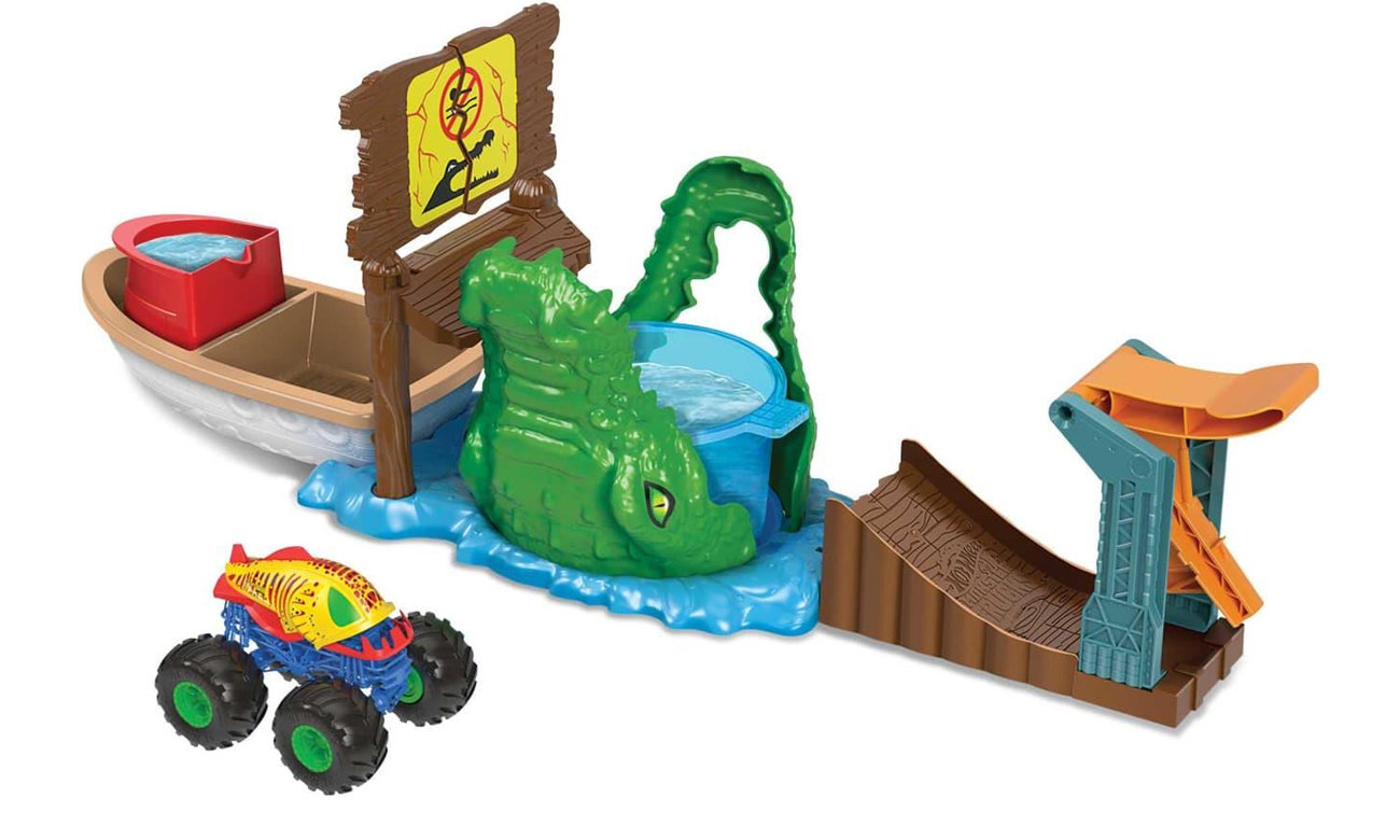 Mattel Hot Wheels Monster Trucks Color Shifter Krokodyl Potężne szczęki HGV14
