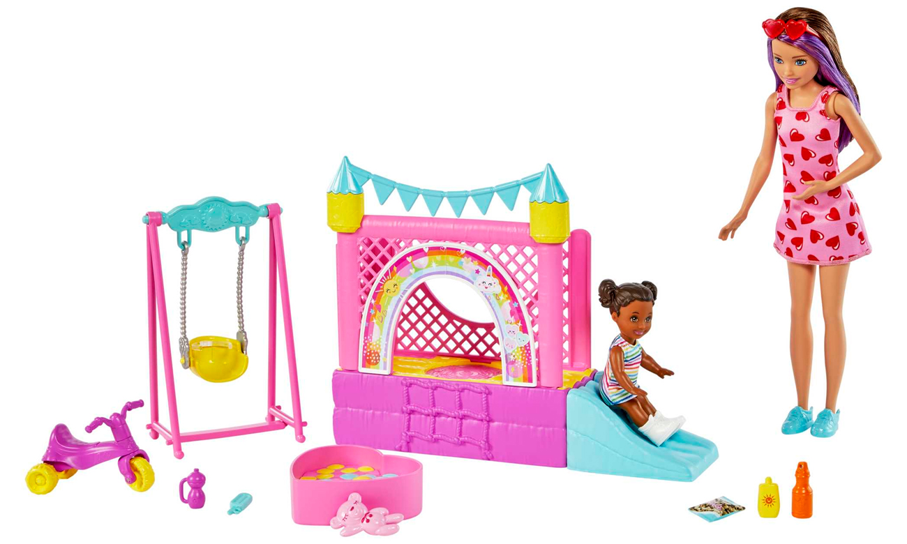 Mattel Barbie Dmuchany zamek Zestaw 2 lalki