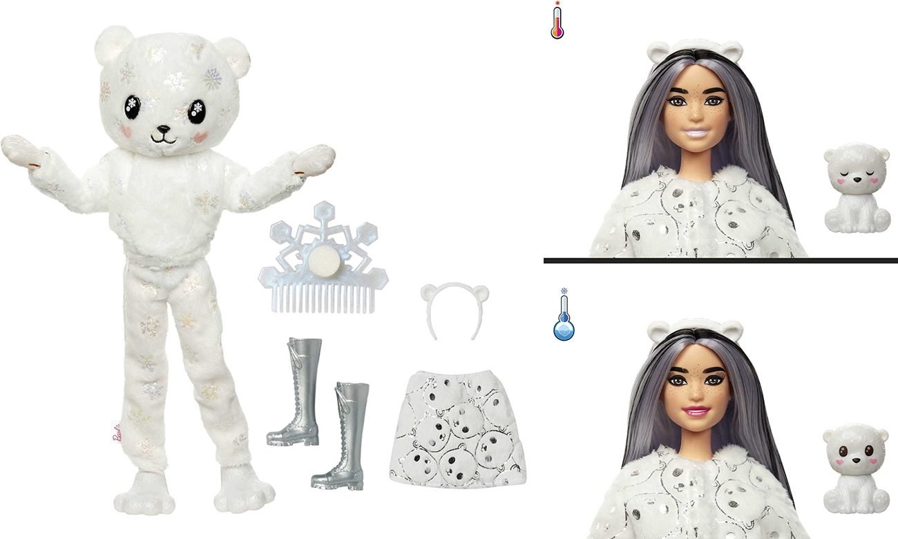 Barbie Cutie Reveal Lalka Miś Polarny Seria 3 Zimowa Kraina Lalki i