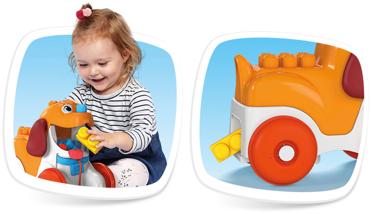 mega bloks piesek z klockami