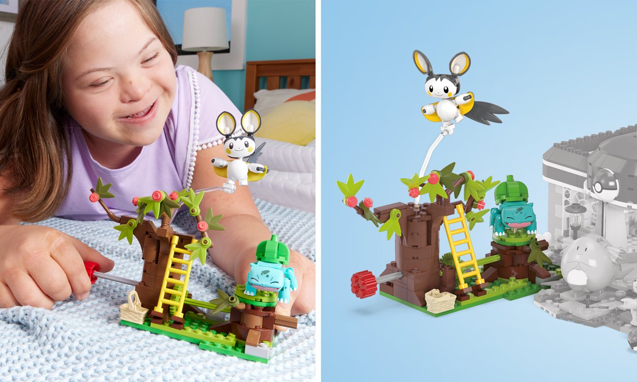 Mega Bloks Mega Construx Pokemon Zaczarowany las Emolgi i Bulbasaura