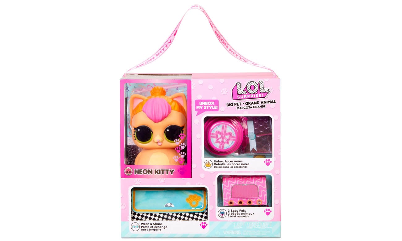 Neon Kitty Mascotas Lol Pets Surprise! Duże Zwierzaki Neon Kitty