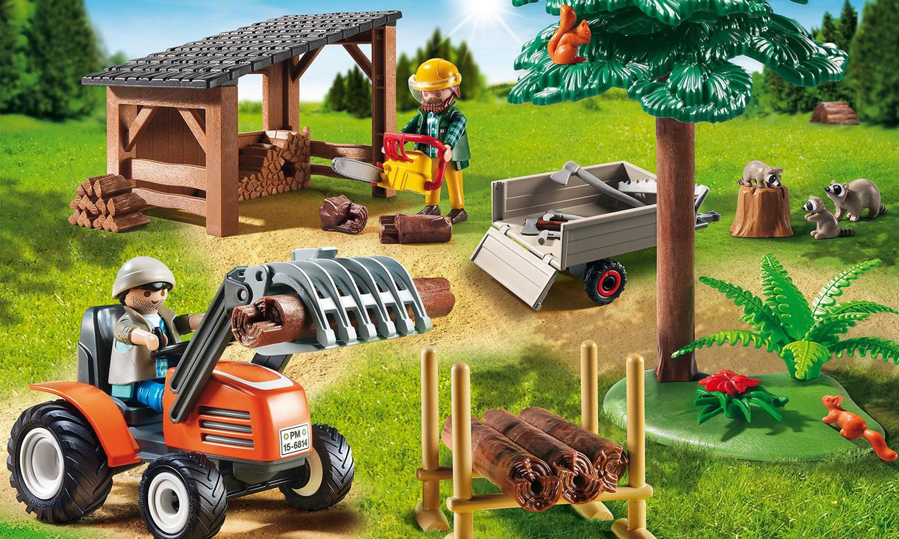 PLAYMOBIL drwale z traktorem