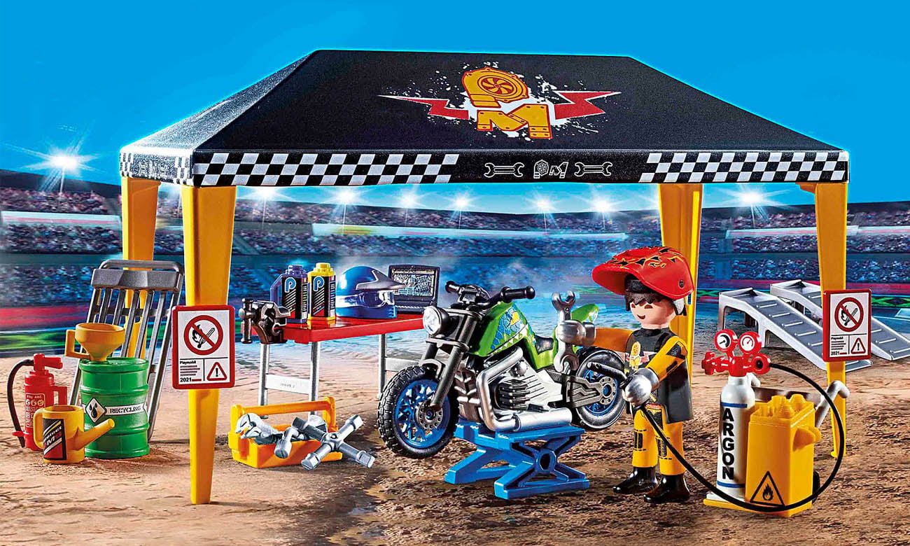 PLAYMOBIL Pokaz kaskaderski Namiot serwisowy 70552