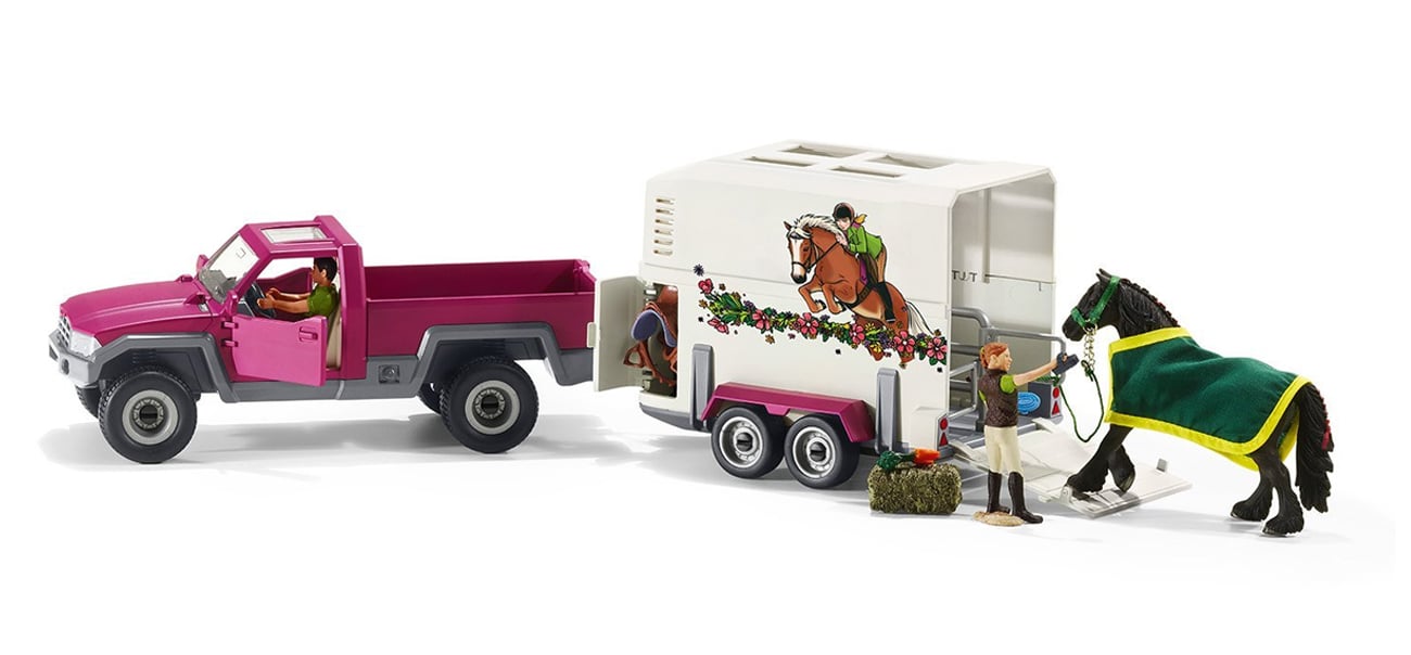 Schleich koń z przyczepką zestaw