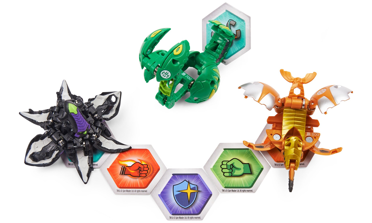 Spin Master Bakugan Zestaw Startowy Apophix Ultra, Crakanoid i Spear Fin